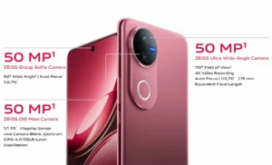 Vivo V50 mobile phone front and back view